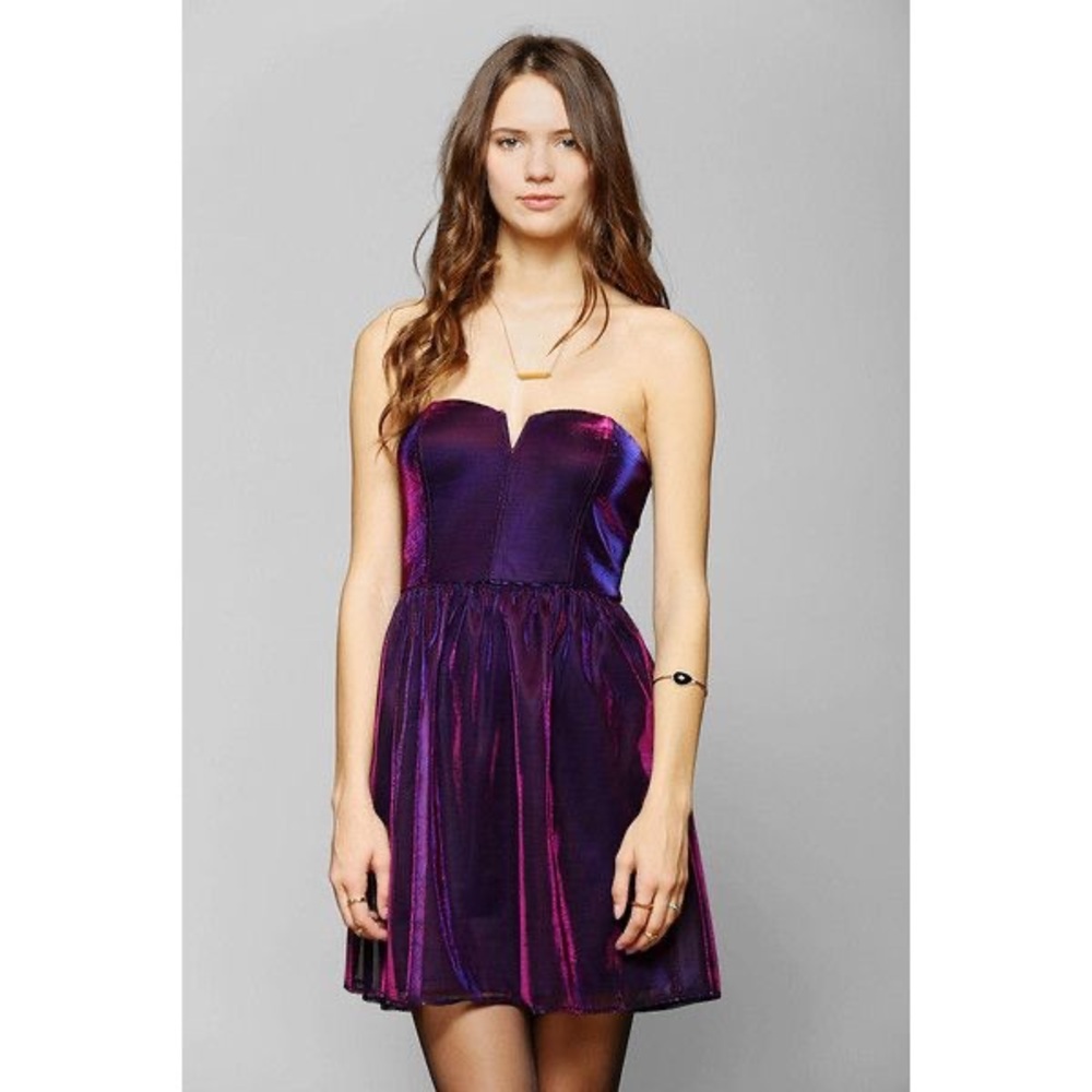 Lucca Couture Shimmering Purple Mini Dress